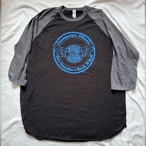 REO Speedwagon Black & Gray 3/4 Sleeve Graphic Shirt NWOT